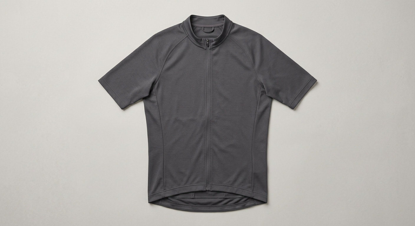 Maillot de cyclisme gris Dolcevitessa à plat, vu de face